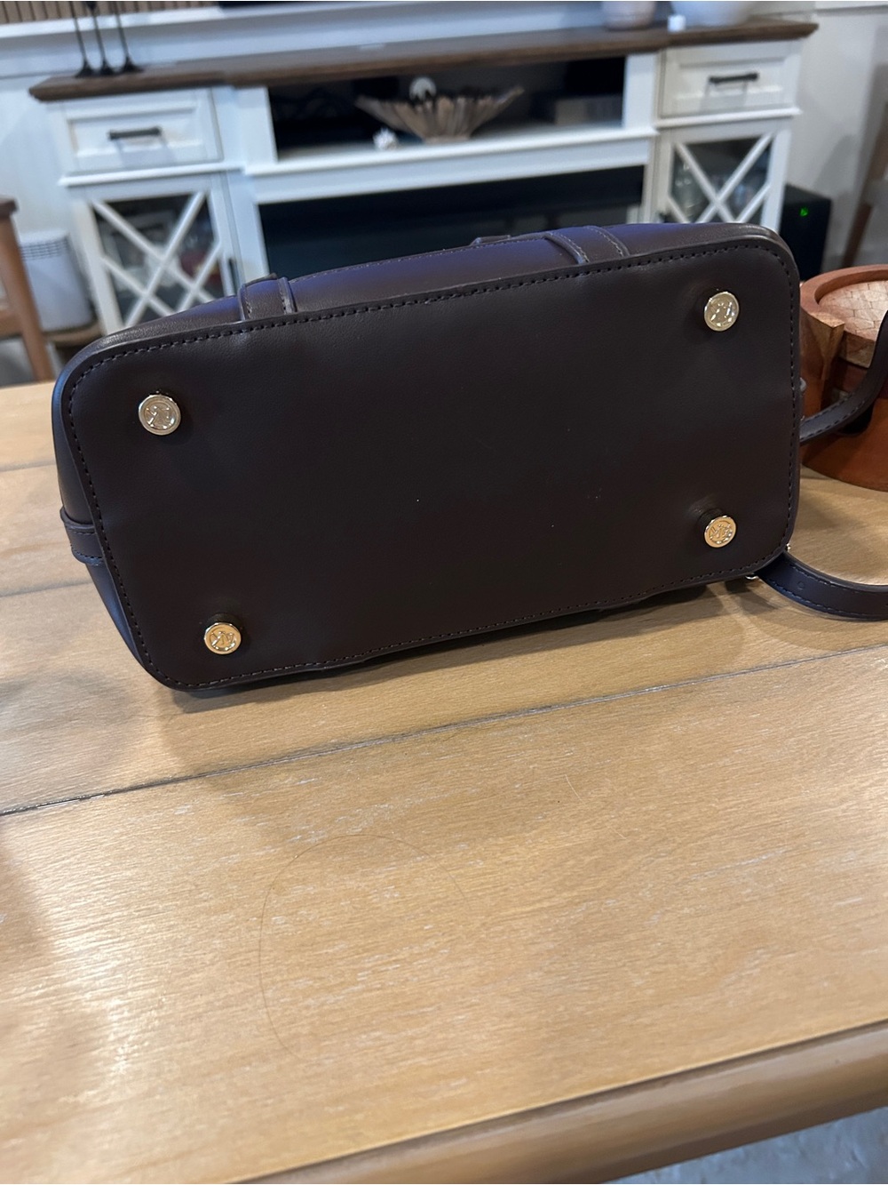 Anne Klein Brown Structured crossbody Tote with Pouch - Picture 9 of 9